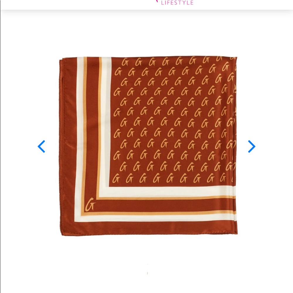 Glamaholic Monogram large silk scarf Brown